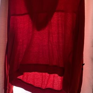 Red Tommy Hilfiger long sleeve with hoodie